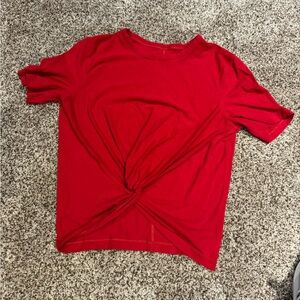 Red lululemon twist crop.